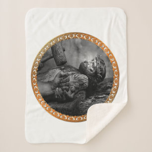 Cobertor Sherpa Jesus pregou com seus braços e mãos em jejum