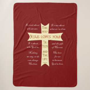 Cobertor Sherpa Jesus Sherpa Blanket - Vermelho