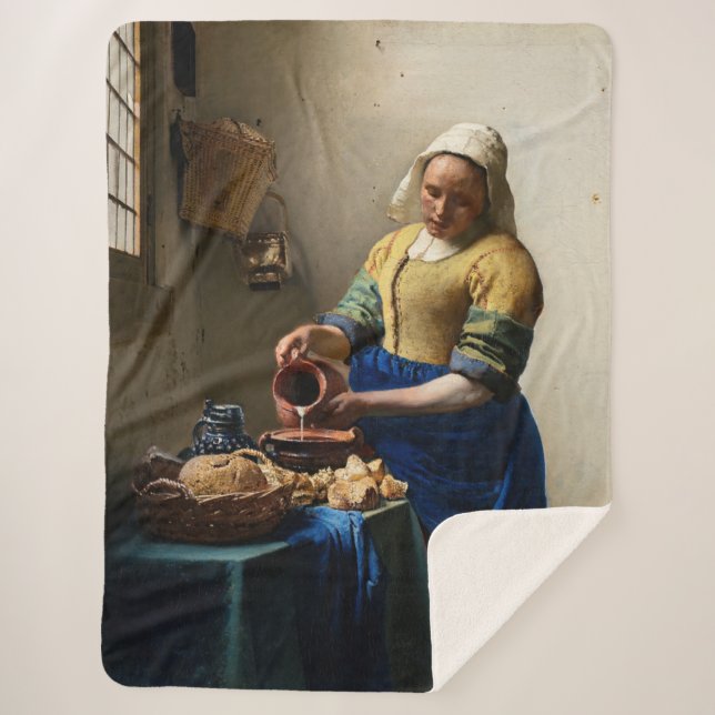 Cobertor Sherpa Johannes Vermeer - A Milkmaid (Frente)