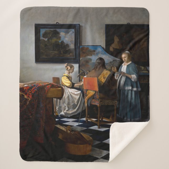 Cobertor Sherpa Johannes Vermeer - O concerto (Frente)