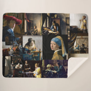 Cobertor Sherpa Johannes Vermeer - Patchwork de obras-primas