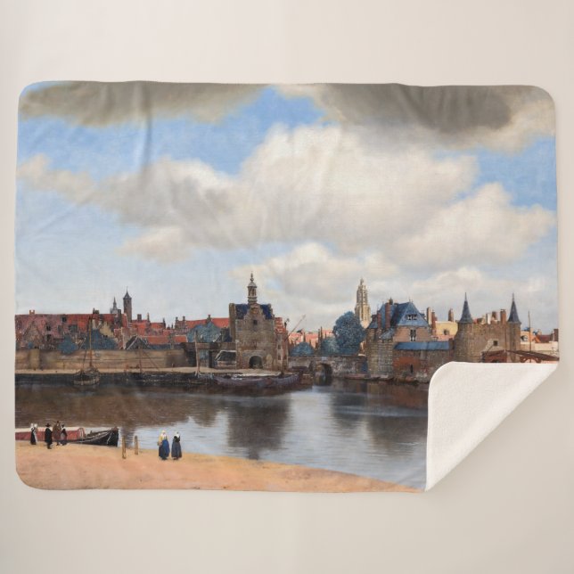 Cobertor Sherpa Johannes Vermeer - Visão de Delft (Frente (Horizontal))