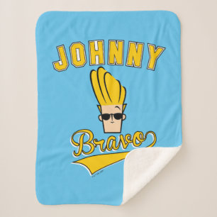 Cobertor Sherpa Johnny Bravo Collegiate Graphic