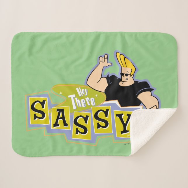 Cobertor Sherpa Johnny Bravo - Ei, Lá Sassy (Frente (Horizontal))
