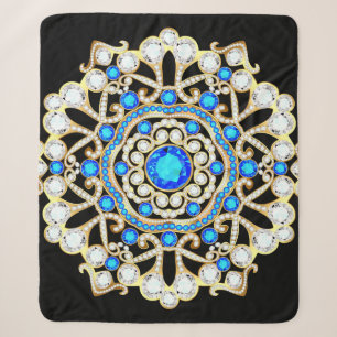 Cobertor Sherpa Joias de mandala brooch, elemento design. Dentes t