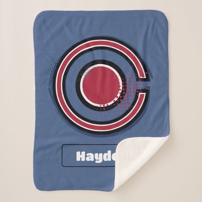 Cobertor Sherpa Justice League | Brush & Halftone Cyborg Symbol (Frente)