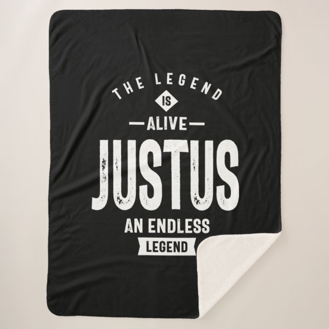 Cobertor Sherpa Justus Personalizado Nome Aniversário Presente (Frente)