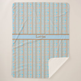 Cobertor Sherpa Karomuster blau braun grau