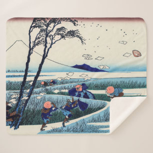 Cobertor Sherpa Katsushika Hokusai - Ejiri na província de Suruga