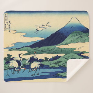 Cobertor Sherpa Katsushika Hokusai - Umegawa na província de Sagam