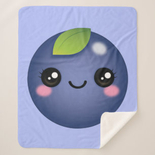 Cobertor Sherpa Kawaii Blueberry Sherpa Blanket