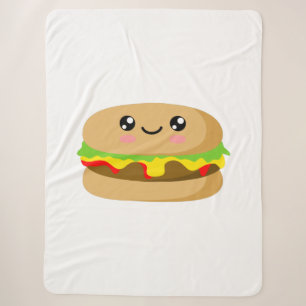 Cobertor Sherpa Kawaii Burger