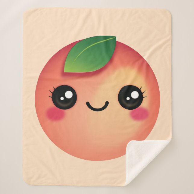 Cobertor Sherpa Kawaii Peach Sherpa Blanket (Frente)