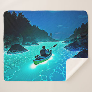 Cobertor Sherpa Kayak em Design de água brilhante