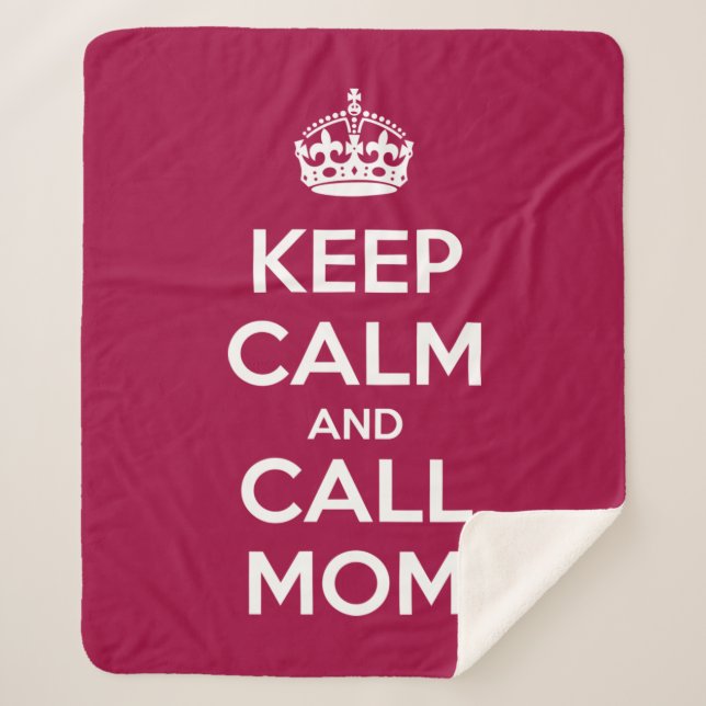 Cobertor Sherpa Keep Calm and Call Mom (Frente)