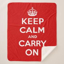 Cobertor Sherpa Keep Calm and Carry On