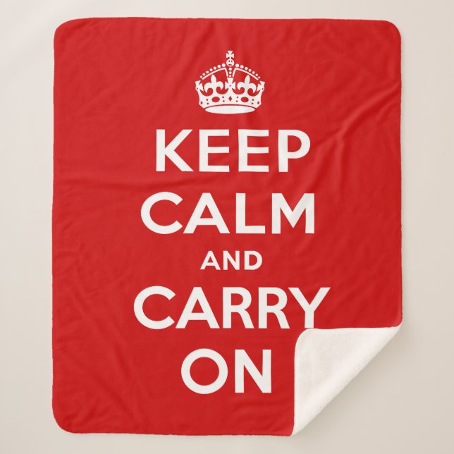 Cobertor Sherpa Keep Calm and Carry On (Frente)