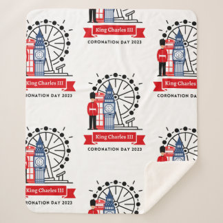Cobertor Sherpa King Charles III Coronation Blanket
