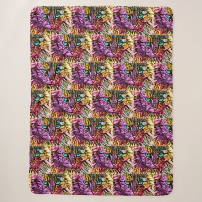 Cobertor Sherpa Kitten Artsy Design (Frente)