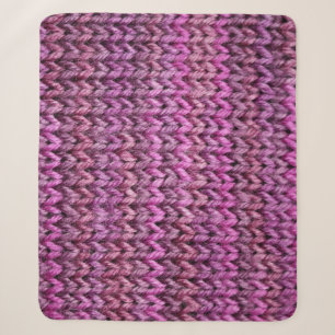 Cobertor Sherpa Knit Harmony: Textura de distribuição roxa