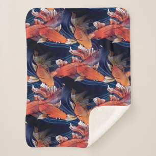 Cobertor Sherpa Koi Fish Japonês