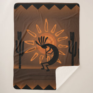 Cobertor Sherpa Kokopelli, Russo do Sudoeste, Brown Sherpa