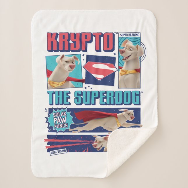 Cobertor Sherpa Krypto Os Painéis De Quadrinhos Super Cachorros (Frente)