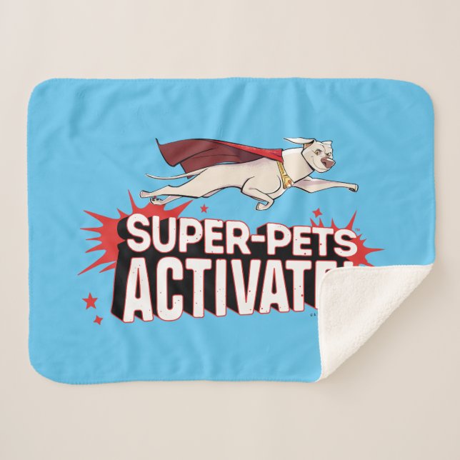 Cobertor Sherpa Krypto: Super-Animais Ativam! (Frente (Horizontal))