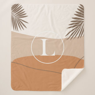Cobertor Sherpa L - Monograma inicial - Letra L Design abstrato