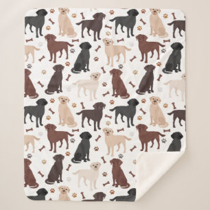 Cobertor Sherpa Labrador Retriever Paws e Ossos Sherpa Blanket
