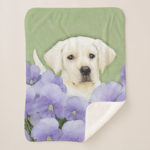 Cobertor Sherpa Labrador Retriever Puppy Pintura Original