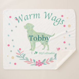 Cobertor Sherpa Labrador Retriever Verde Menta Minimalista   Natal