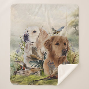 Cobertor Sherpa Labrador Retrievers com Faisão, Arte