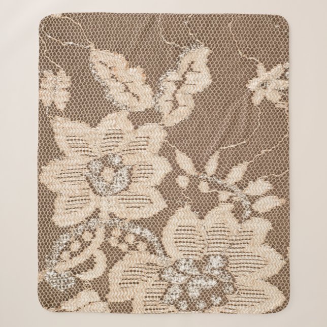 Cobertor Sherpa Lace Delicacy: Arquitetura de Tecido Branco (Frente)