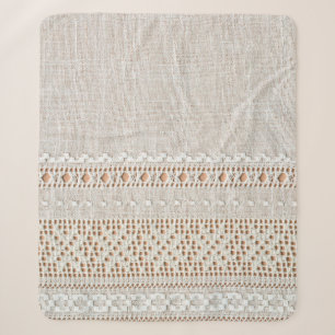 Cobertor Sherpa Lace vintage fundo com bordado, grade