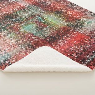 Cobertor Sherpa Ladrilho vermelho manchado com spray tinta