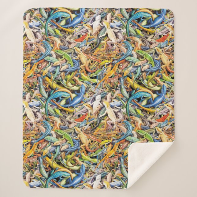 Cobertor Sherpa lagarto florestal (Frente)