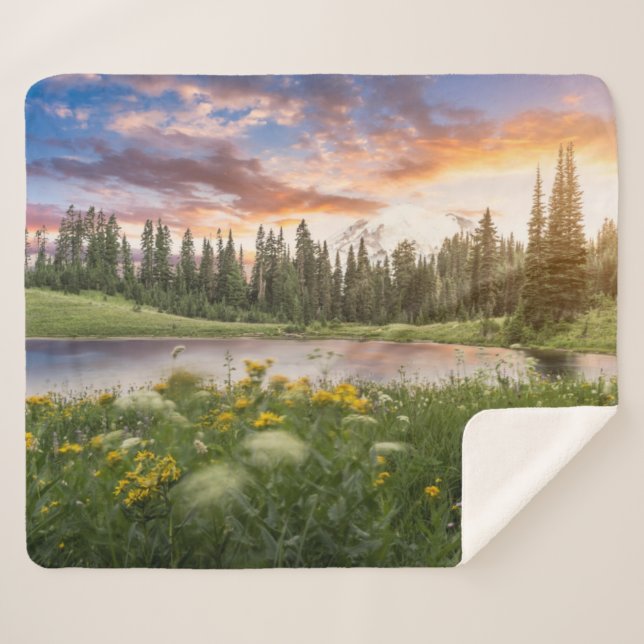 Cobertor Sherpa Lago Tipsoo do Monte Rainier (Frente (Horizontal))