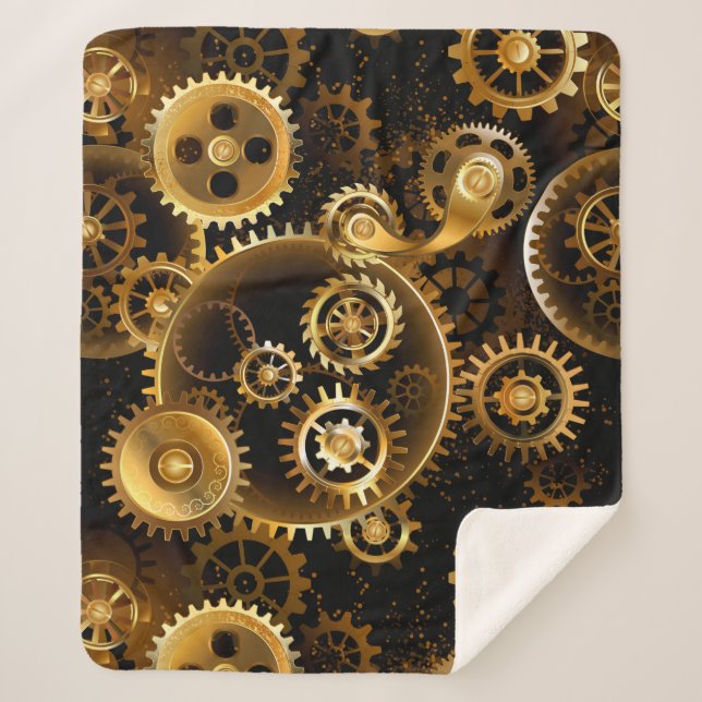 Cobertor Sherpa Lágrimas de latão sem costura (Frente)