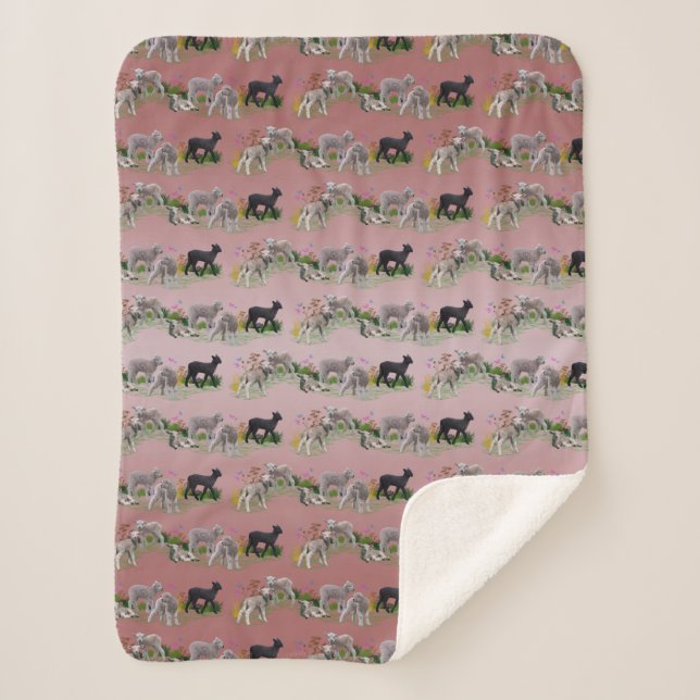 Cobertor Sherpa Lamb Meadow (Mistura Rosa Empoeira (Frente)