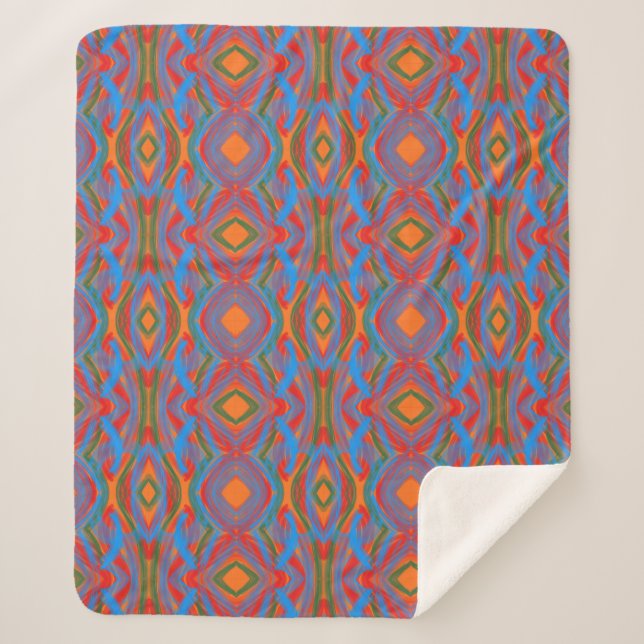 Cobertor Sherpa Laranja Abstrato (Frente)