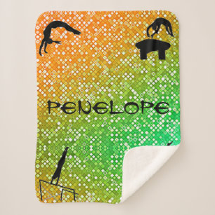 Cobertor Sherpa Laranja, ginástica Verde Acontece Sherpa Blanket