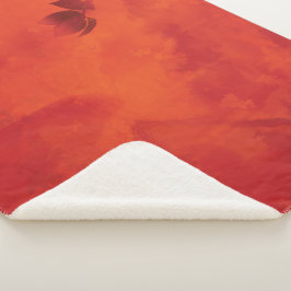 Cobertor Sherpa Laranja Queimada - Leaf Abtract Autumn