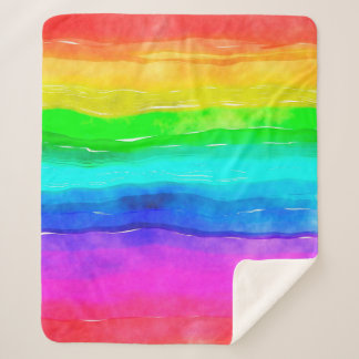 Cobertor Sherpa Lavagem de tintas aquáticas com aquarela