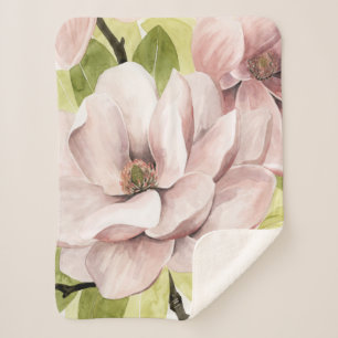 Cobertor Sherpa Lave as flores da Magnolia