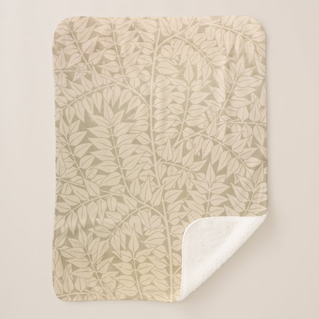 Cobertor Sherpa Leaf e Branch Pattern (por William Morris) (Frente)