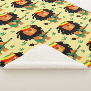 Cobertor Sherpa Leão bonito dos desenhos animados de Zion