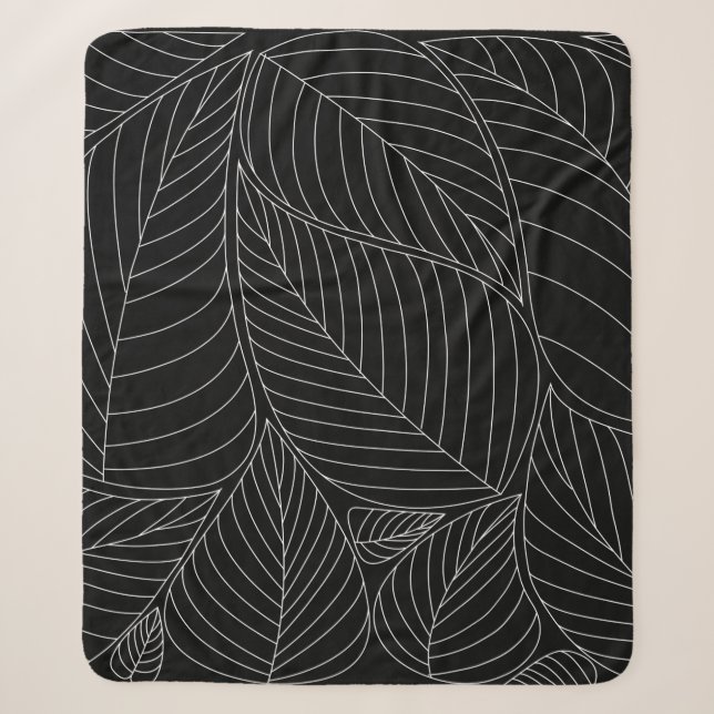 Cobertor Sherpa Leaves background pattern. - Illustration, Formal  (Frente)