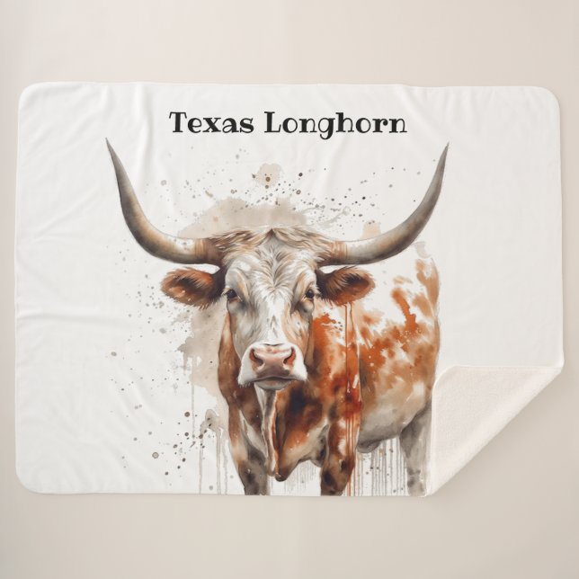 Cobertor Sherpa Legado Longhorn, personalizado (Frente (Horizontal))