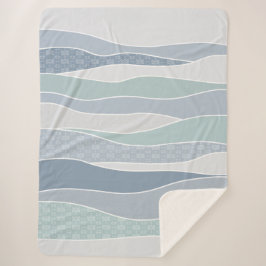 Cobertor Sherpa Legal Azul, Verde, Curva, Stripes Abstrato